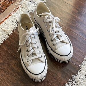 Converse White Low-Top Platform Sneakers